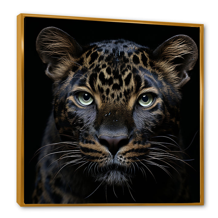 Stealthy Nocturne Leopard - Leopard Large Canvas Wall Art