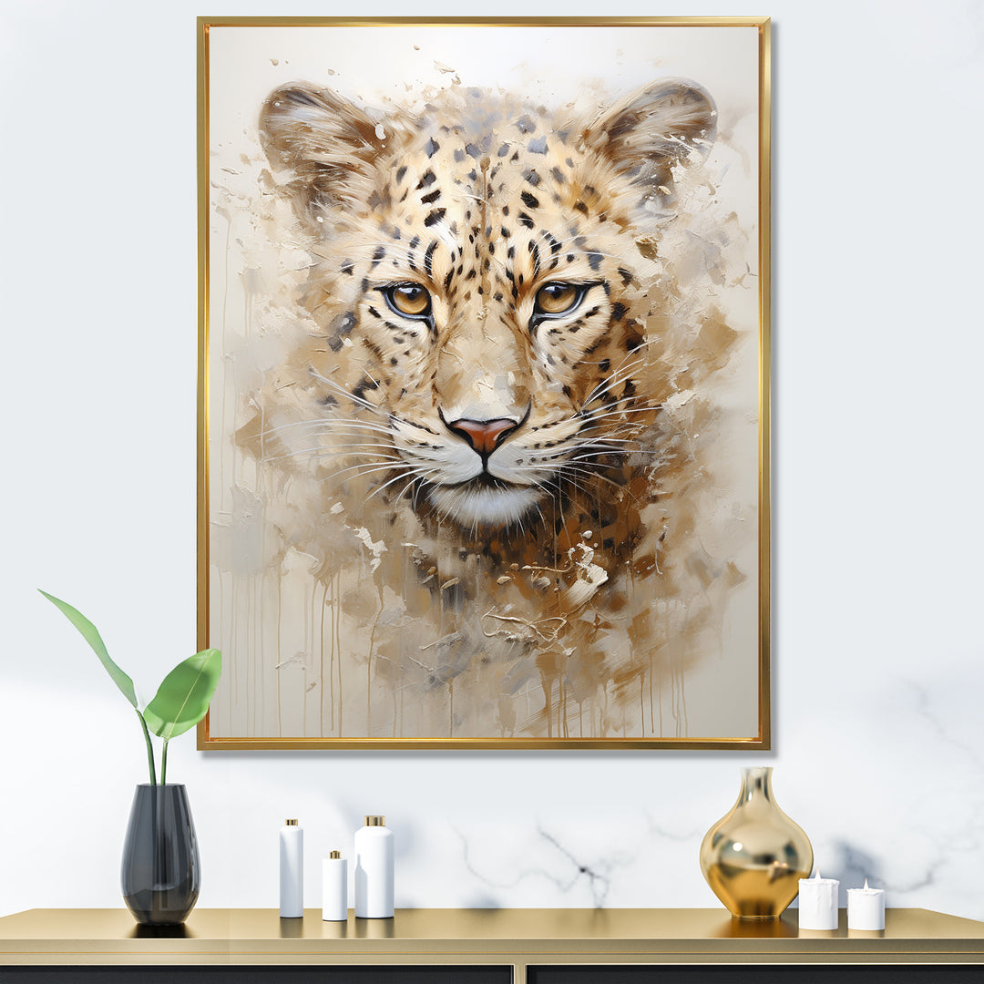 Cheetah S Stare Dominance - Leopard Canvas Wall Art