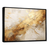 Beige And Gold Marble Lightning I - Abstract Canvas Wall Art