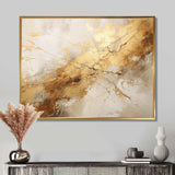 Beige And Gold Marble Lightning I - Abstract Canvas Wall Art