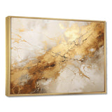 Beige And Gold Marble Lightning I - Abstract Canvas Wall Art