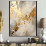 Beige And Gold Marble Lightning III - Abstract Canvas Wall Art