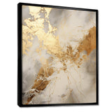 Beige And Gold Marble Lightning III - Abstract Canvas Wall Art