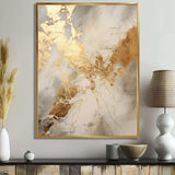 Beige And Gold Marble Lightning III - Abstract Canvas Wall Art