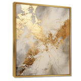 Beige And Gold Marble Lightning III - Abstract Canvas Wall Art