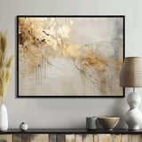 Beige And Gold Marble Lightning VI - Abstract Canvas Wall Art