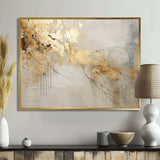 Beige And Gold Marble Lightning VI - Abstract Canvas Wall Art