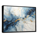 White And Blue Thunderstorm Marble - Landscapes Canvas Wall Art