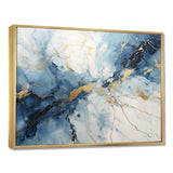 White And Blue Thunderstorm Marble - Landscapes Canvas Wall Art