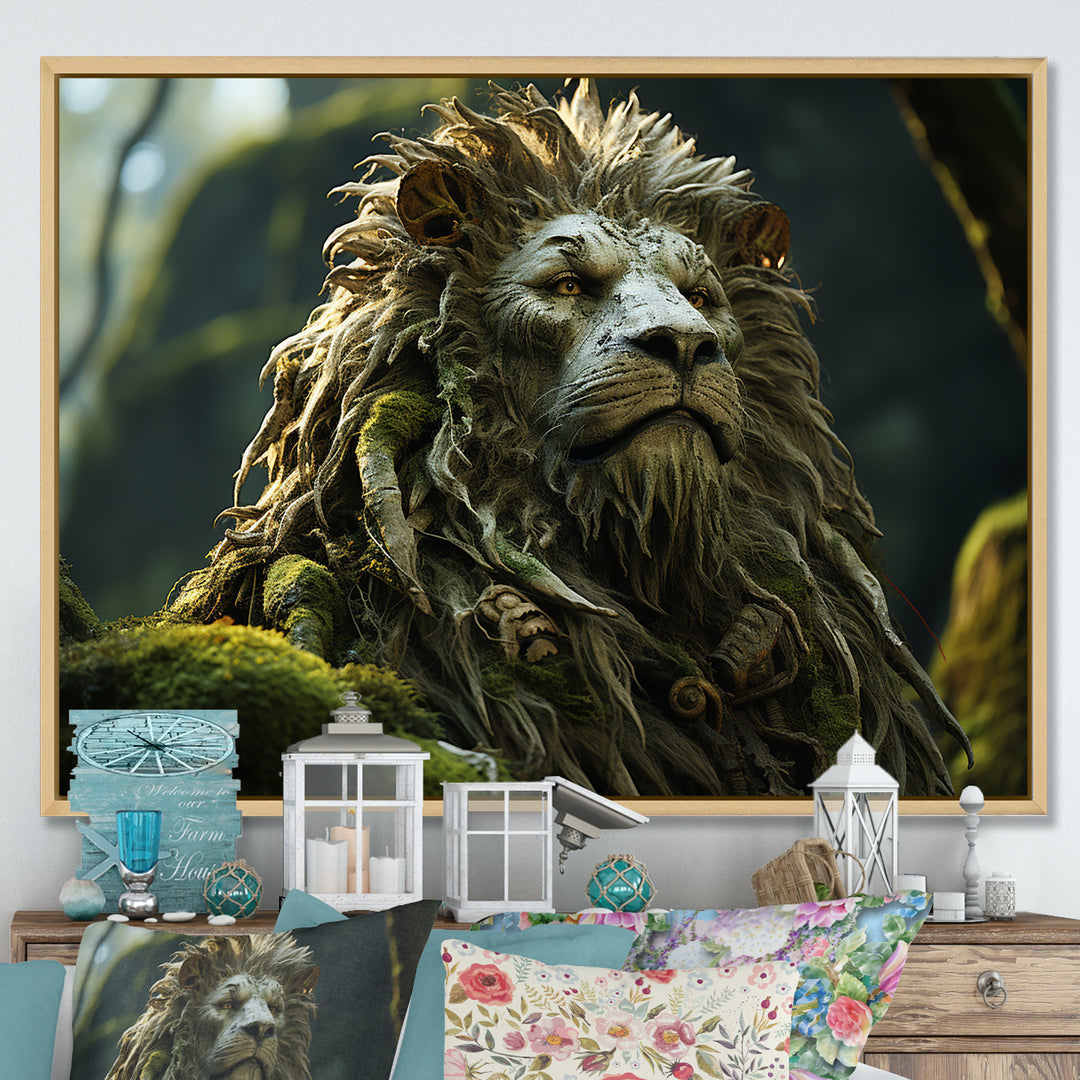 Enchanted Lion Wilderness Fantasy - Lion Living Room Wall Art