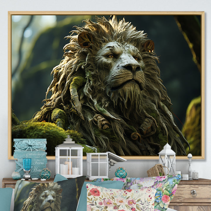 Enchanted Lion Wilderness Fantasy - Lion Living Room Wall Art