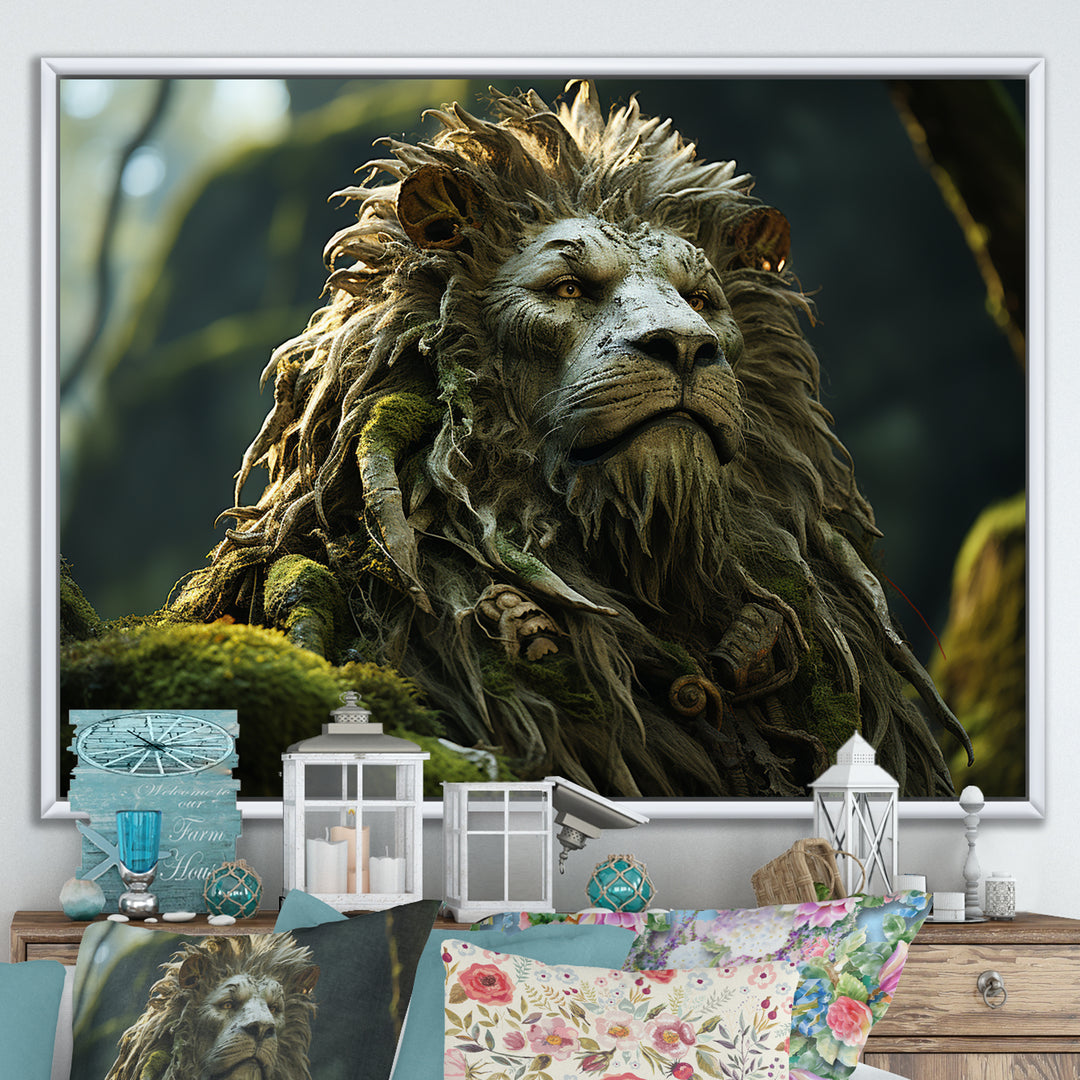 Enchanted Lion Wilderness Fantasy - Lion Living Room Wall Art