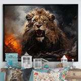 Feral Passion Roar Lion - Brown Lion Wall Art