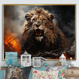 Feral Passion Roar Lion - Brown Lion Wall Art