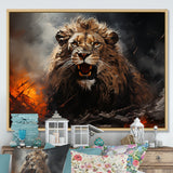 Feral Passion Roar Lion - Brown Lion Wall Art
