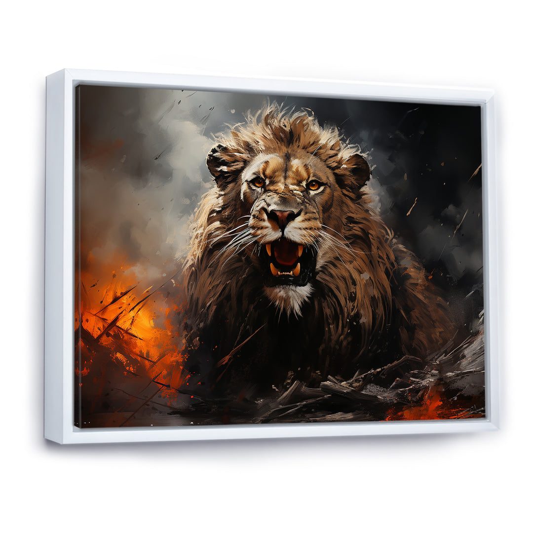 Feral Passion Roar Lion - Brown Lion Wall Art