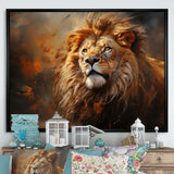 Shimmering Golden Lion Reflections - Lion Home Decor Art