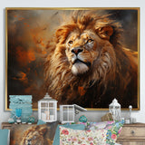 Shimmering Golden Lion Reflections - Lion Home Decor Art