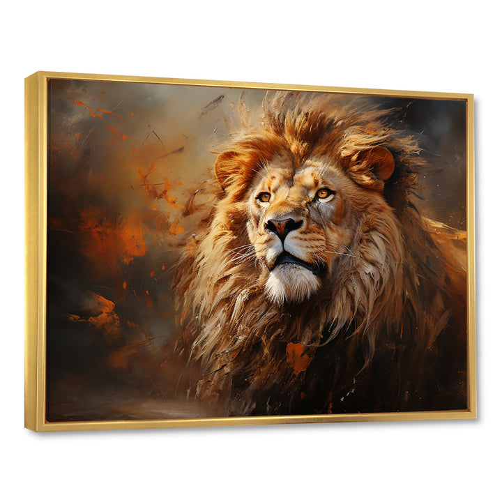 Shimmering Golden Lion Reflections - Lion Home Decor Art