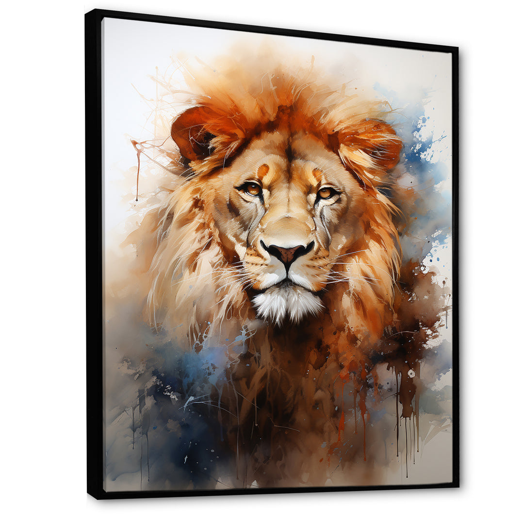 Intense Lions Gaze Realism - Lion Bedroom Wall Art