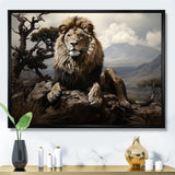 Golden Lions Vigilance Grace - Lion Canvas Wall Art