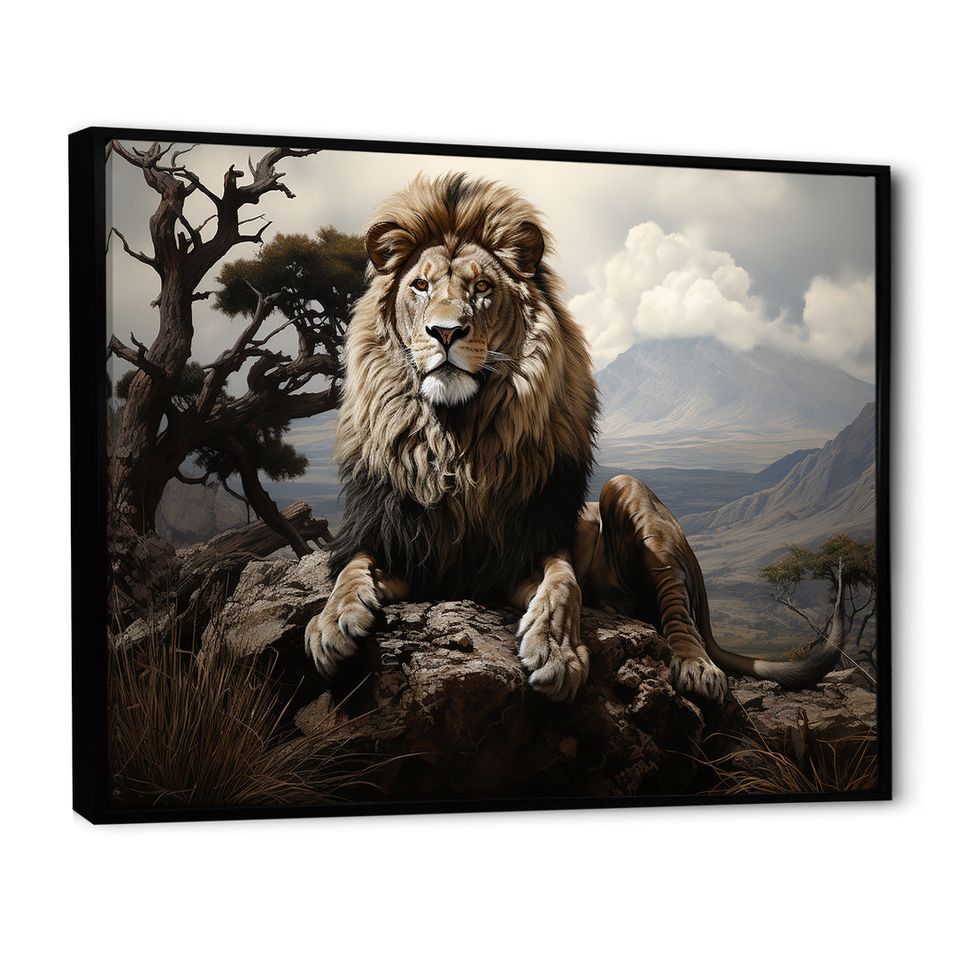 Golden Lions Vigilance Grace - Lion Canvas Wall Art