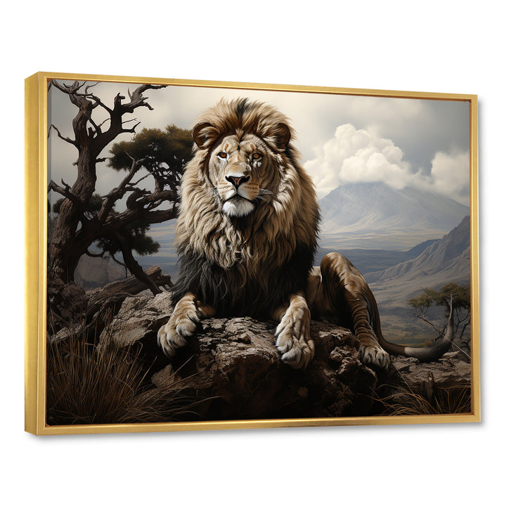Golden Lions Vigilance Grace - Lion Canvas Wall Art