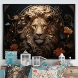 Radiant Luminous Bronze Lion - Lion Wall Art Prints
