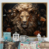 Radiant Luminous Bronze Lion - Lion Wall Art Prints