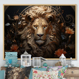 Radiant Luminous Bronze Lion - Lion Wall Art Prints