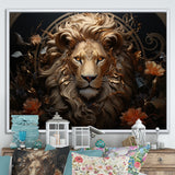 Radiant Luminous Bronze Lion - Lion Wall Art Prints