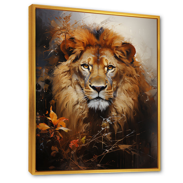 Mighty Monarchs Lion Portrait - Lion Living Room Wall Art