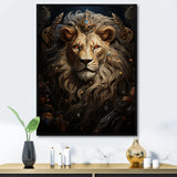 Regal Elegant Ruler Lion - Lion Large Canvas Wall Art