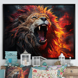 Lions Roaring Echoes - Lion Living Room Wall Art