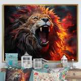 Lions Roaring Echoes - Lion Living Room Wall Art