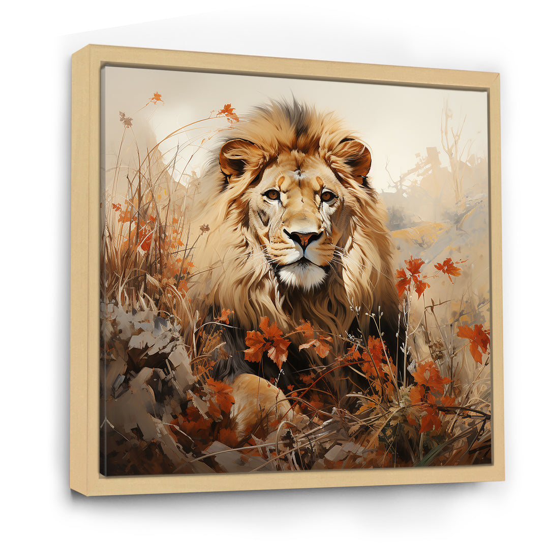 Lion Savannah Dreams - Lion Canvas Wall Art