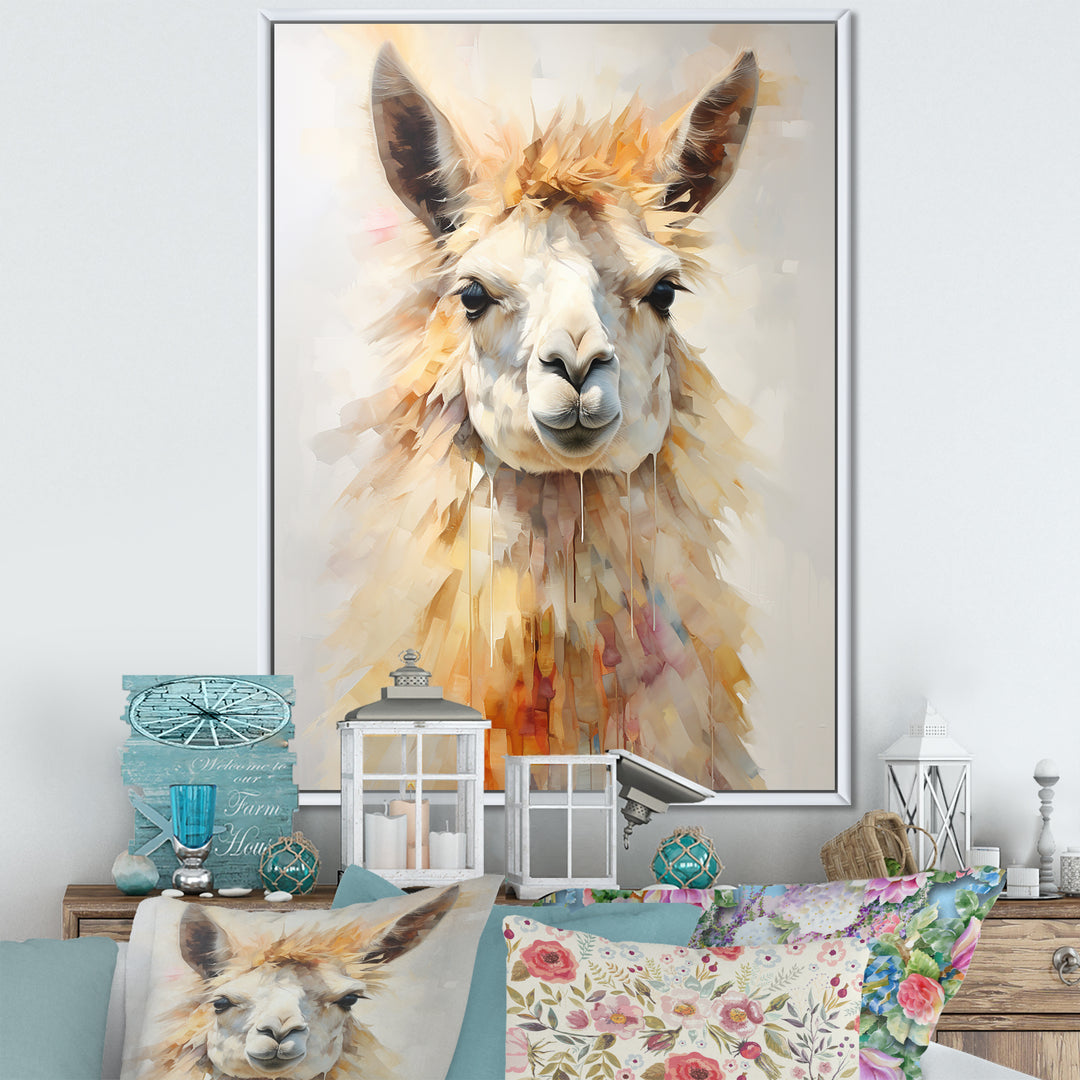 Furry Llama Portrait - Llama Wall Art Prints