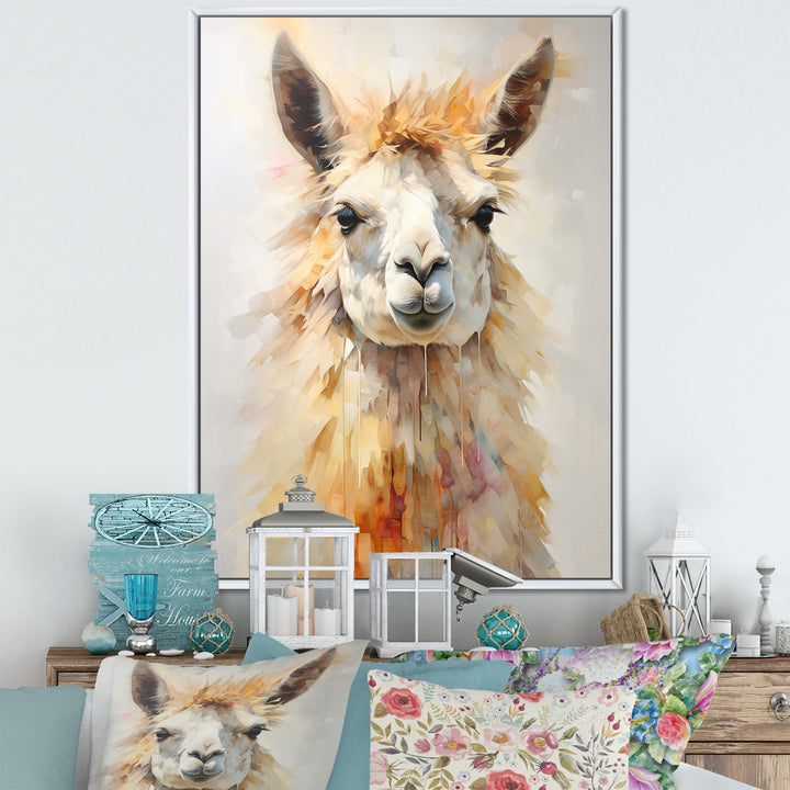 Furry Llama Portrait - Llama Wall Art Prints