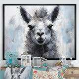 Grey Llama Portrait - Gray Llama Wall Art