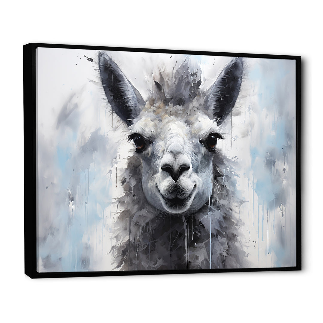 Grey Llama Portrait - Gray Llama Wall Art