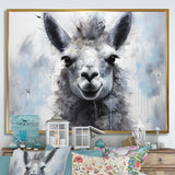 Grey Llama Portrait - Gray Llama Wall Art