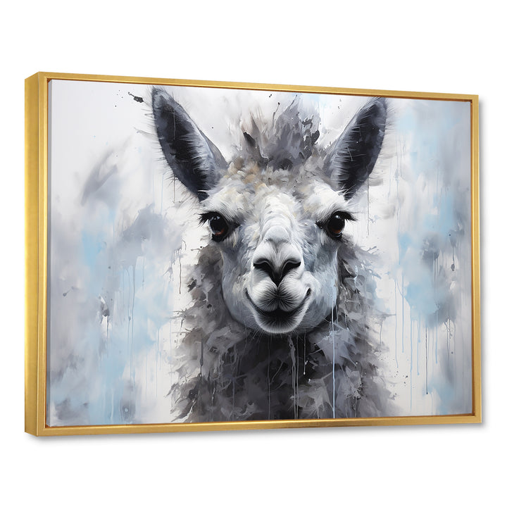 Grey Llama Portrait - Gray Llama Wall Art