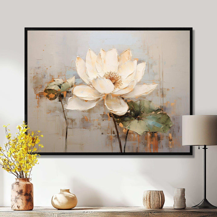 Vintage Lotus Connection II - Floral Canvas Wall Art