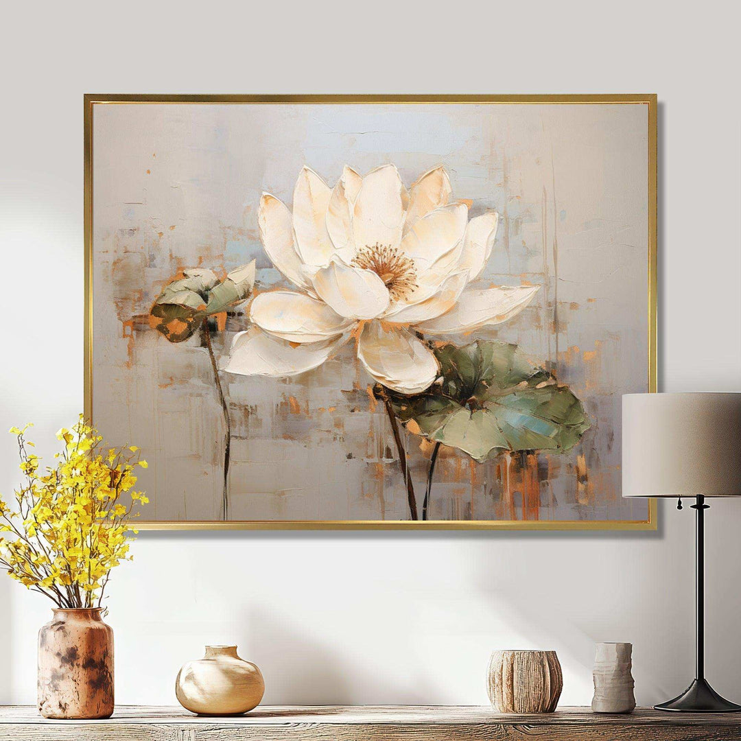 Vintage Lotus Connection II - Floral Canvas Wall Art