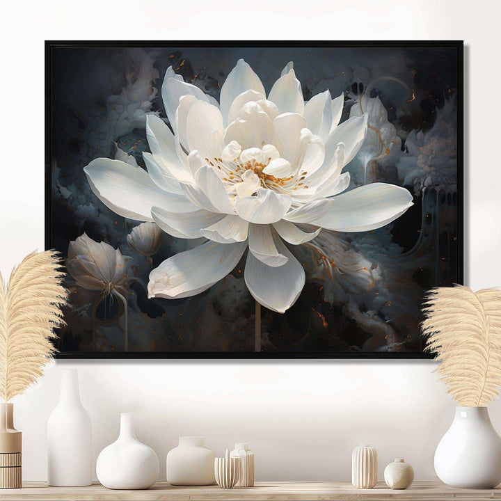Serenity Blossum Lotus - Floral Canvas Wall Art