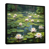 Magical Lotus Lily Pad Pond - Floral Canvas Wall Art