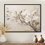 Beige Dreamy Magnolias Blooms I - Floral Canvas Wall Art