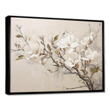 Beige Dreamy Magnolias Blooms I - Floral Canvas Wall Art