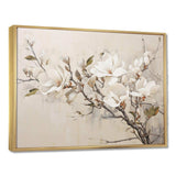 Beige Dreamy Magnolias Blooms I - Floral Canvas Wall Art