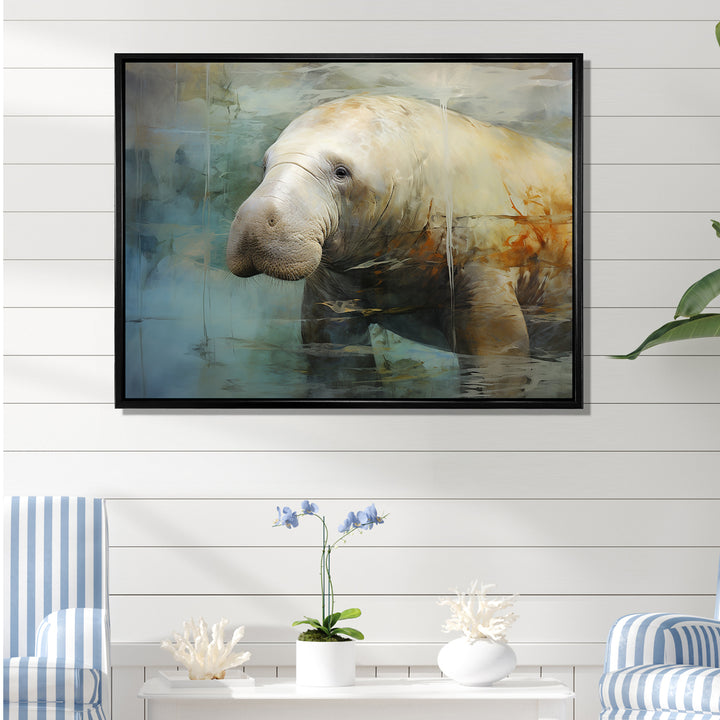Grey Humble Manatee - Manatee Home Decor Art